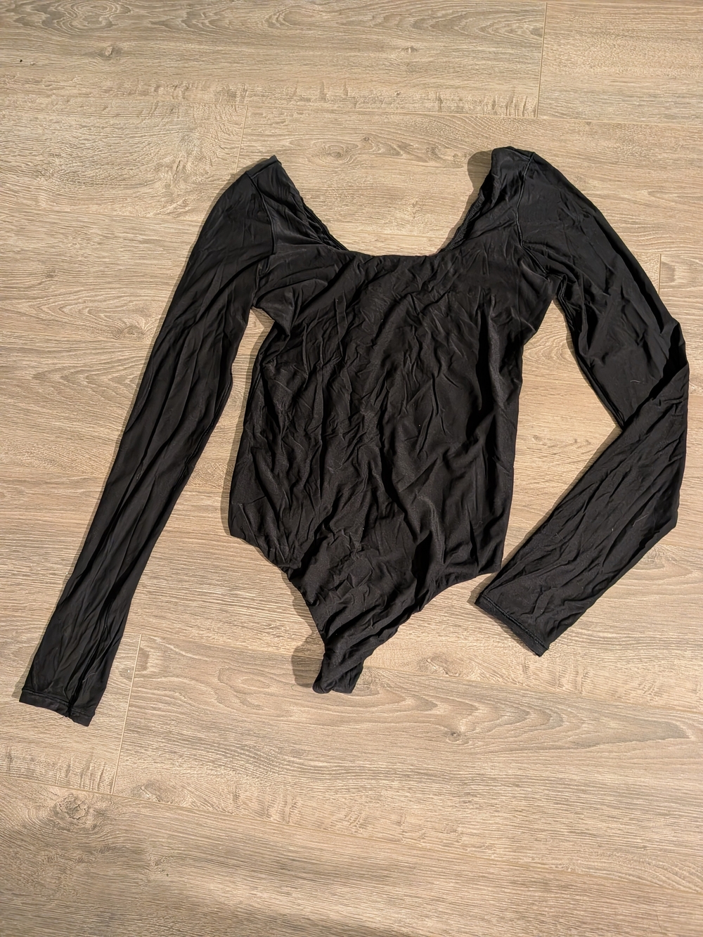Aerie Smoothez Long‑Sleeve Bodysuit – Black – Size L